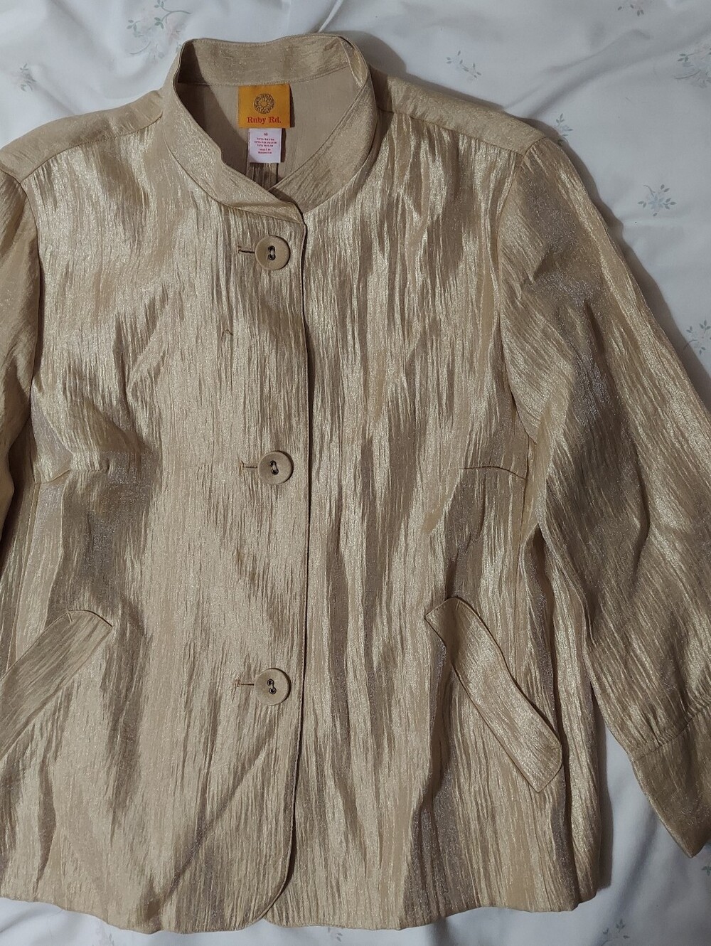 Ruby Rd Gold Sheen Blazer Women's XL Shiny